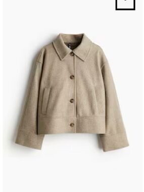 H&M Felted Jacket in Beige Melange